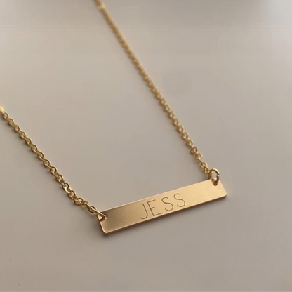 Gold engraved necklace